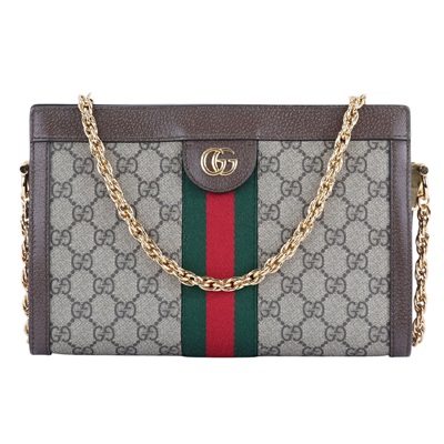 古馳 GUCCI Ophidia GG 小型 肩揹袋 503877 棕Ophidia GG 鍊條包 原廠盒子