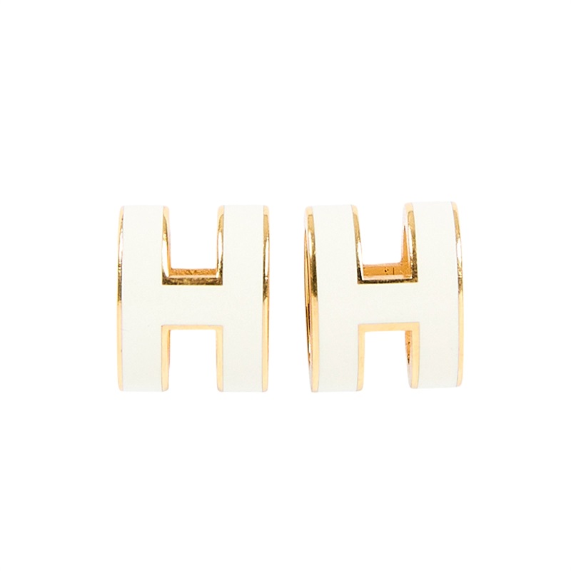 愛馬仕 Hermes Mini Pop H 耳釘 POPHE 白POP H耳環 原廠盒子