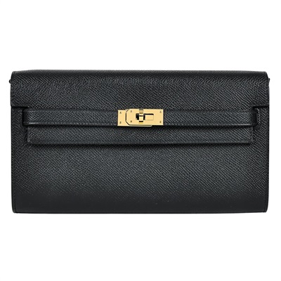 愛馬仕 Hermes Kelly to go 長夾肩背包 KLG B刻 黑KELLY TO GO 原廠盒子/購買證明影本