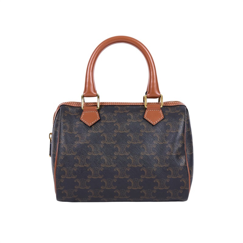 思琳 CELINE Triomphe 帆布 小牛皮 飾邊 手提 斜背 波士頓包 197582CAS 凱旋老花波士頓包 2WAY 防塵袋