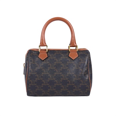 思琳 CELINE Triomphe 帆布 小牛皮 飾邊 手提 斜背 波士頓包 197582CAS 凱旋老花波士頓包 2WAY 防塵袋