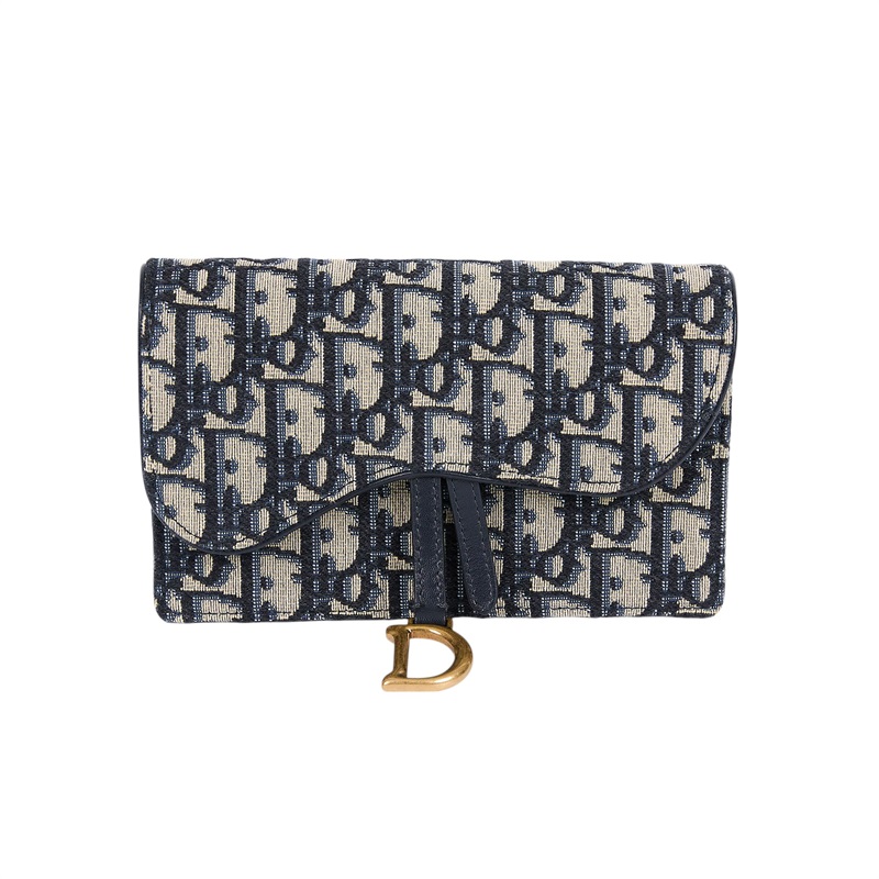 迪奧 CHRISTIAN DIOR Saddle 馬鞍 腰包 S5619CTZQ 藍緹花腰包 原廠盒子/防塵袋