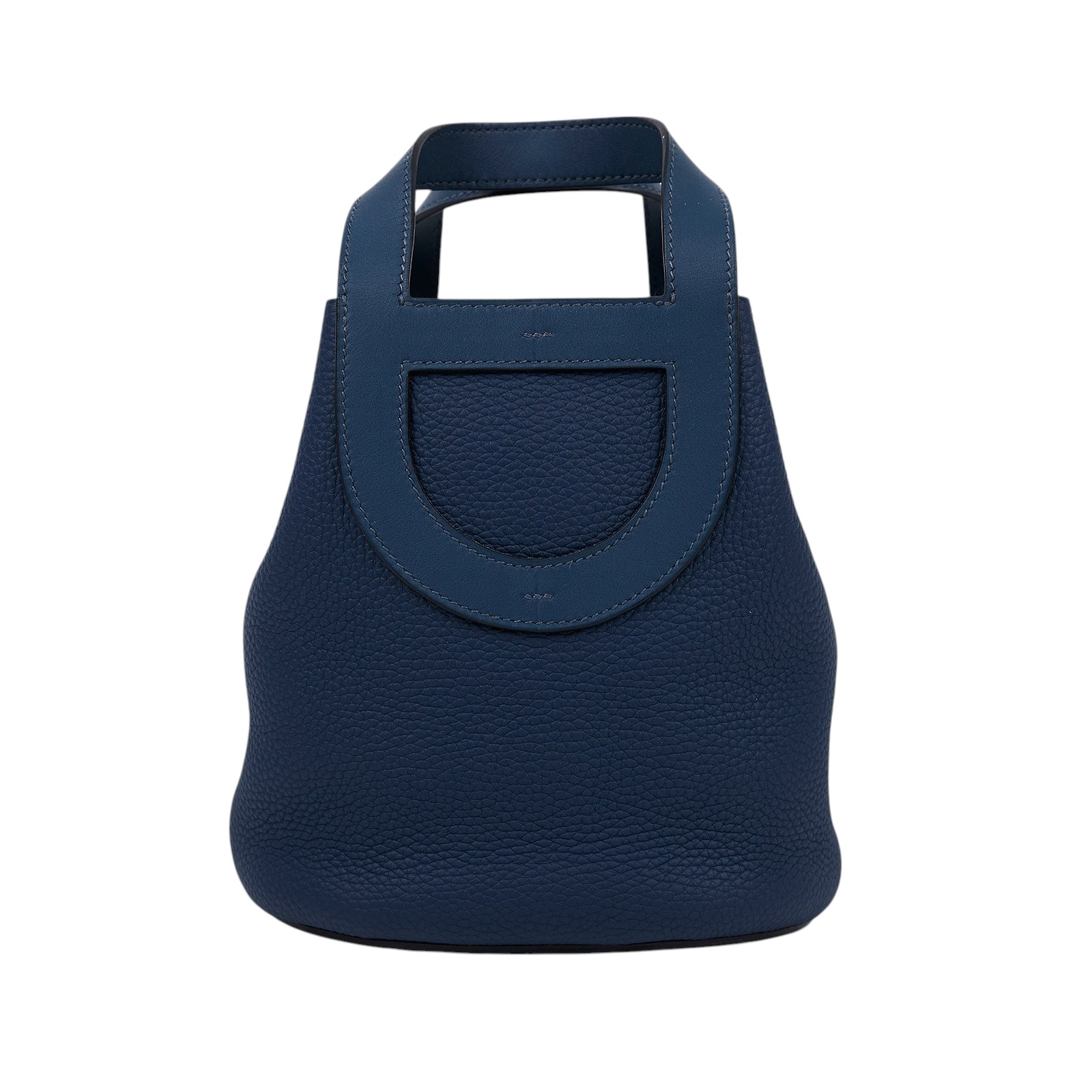 愛馬仕 Hermes In The Loop 18  豬鼻 菜籃子包 金色五金 普魯士藍 H084274CCAW /W刻  原廠盒子/防塵袋