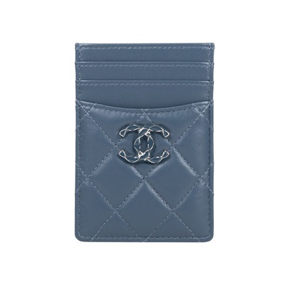 香奈兒 CHANEL 卡夾  晶片款 藍綠羊直立卡夾 原廠盒子/防塵袋