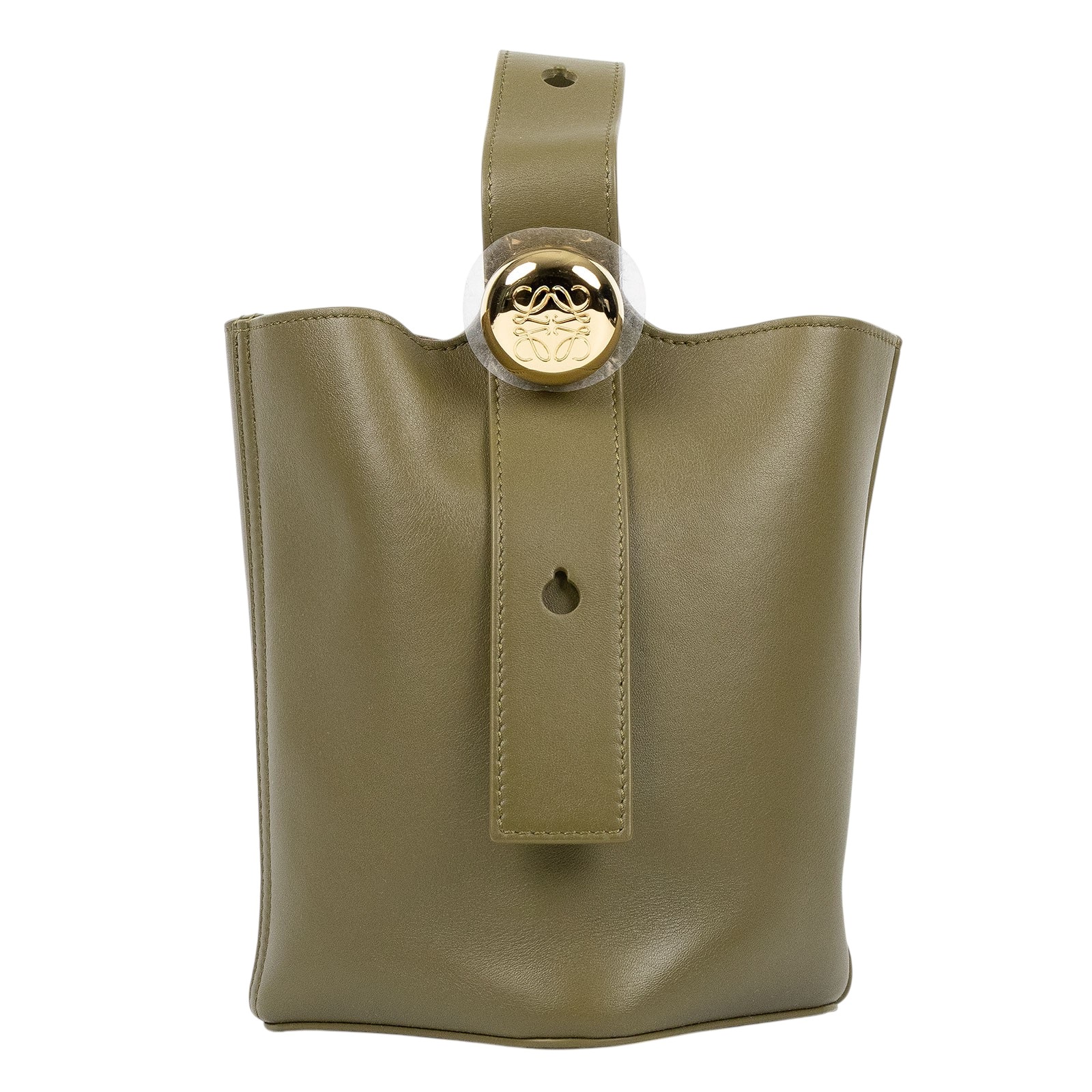 羅意威 LOEWE Mini Pebble Bucket bag 肩背 手提水桶包 AANBBBMX01 墨綠PEBBLE MINI 原廠盒子/防塵袋