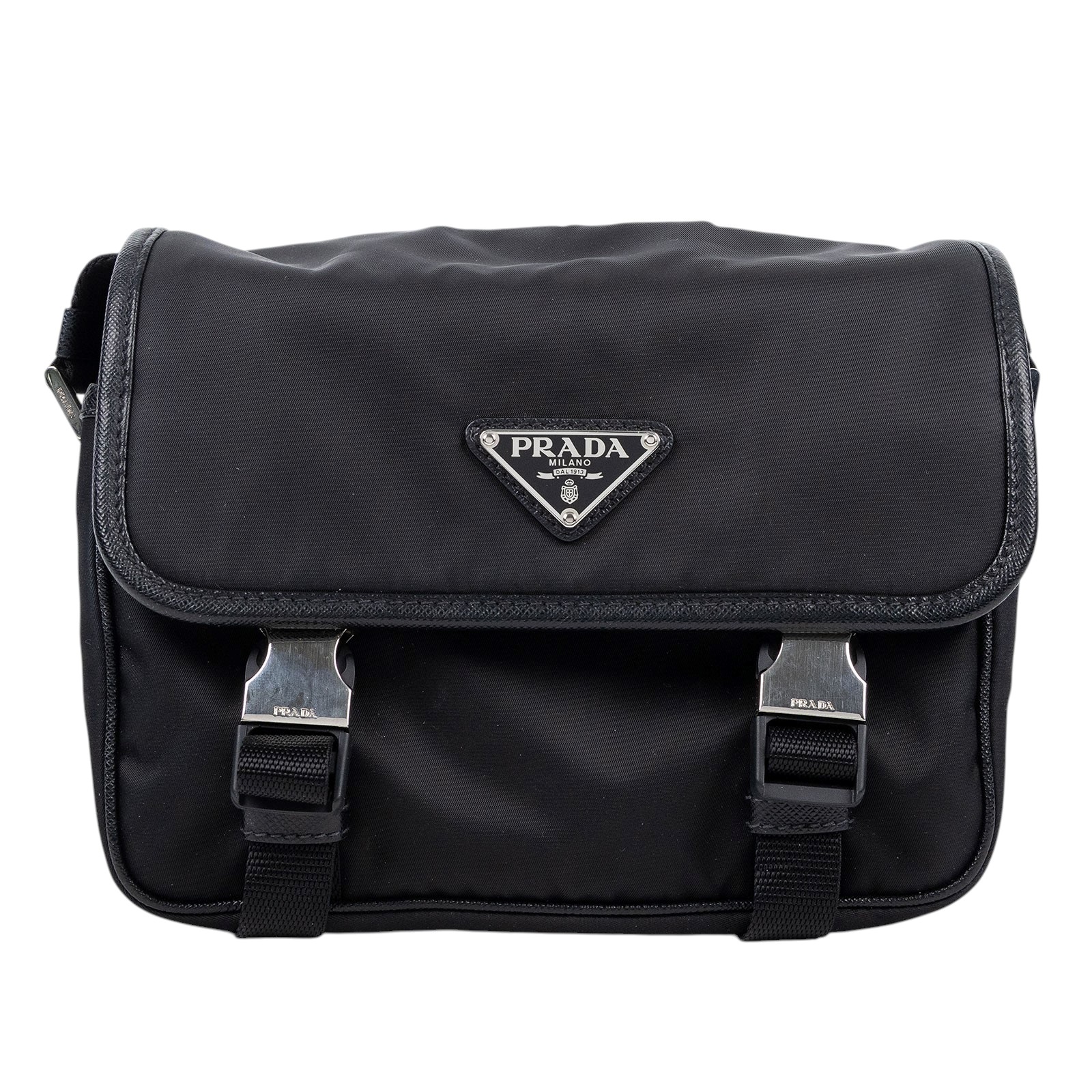 普拉達 PRADA Re-Nylon Saffiano 皮革肩背袋 2VD034_2DMH 黑Re-Nylon 及 Saffiano 皮革肩背袋 防塵袋/內袋