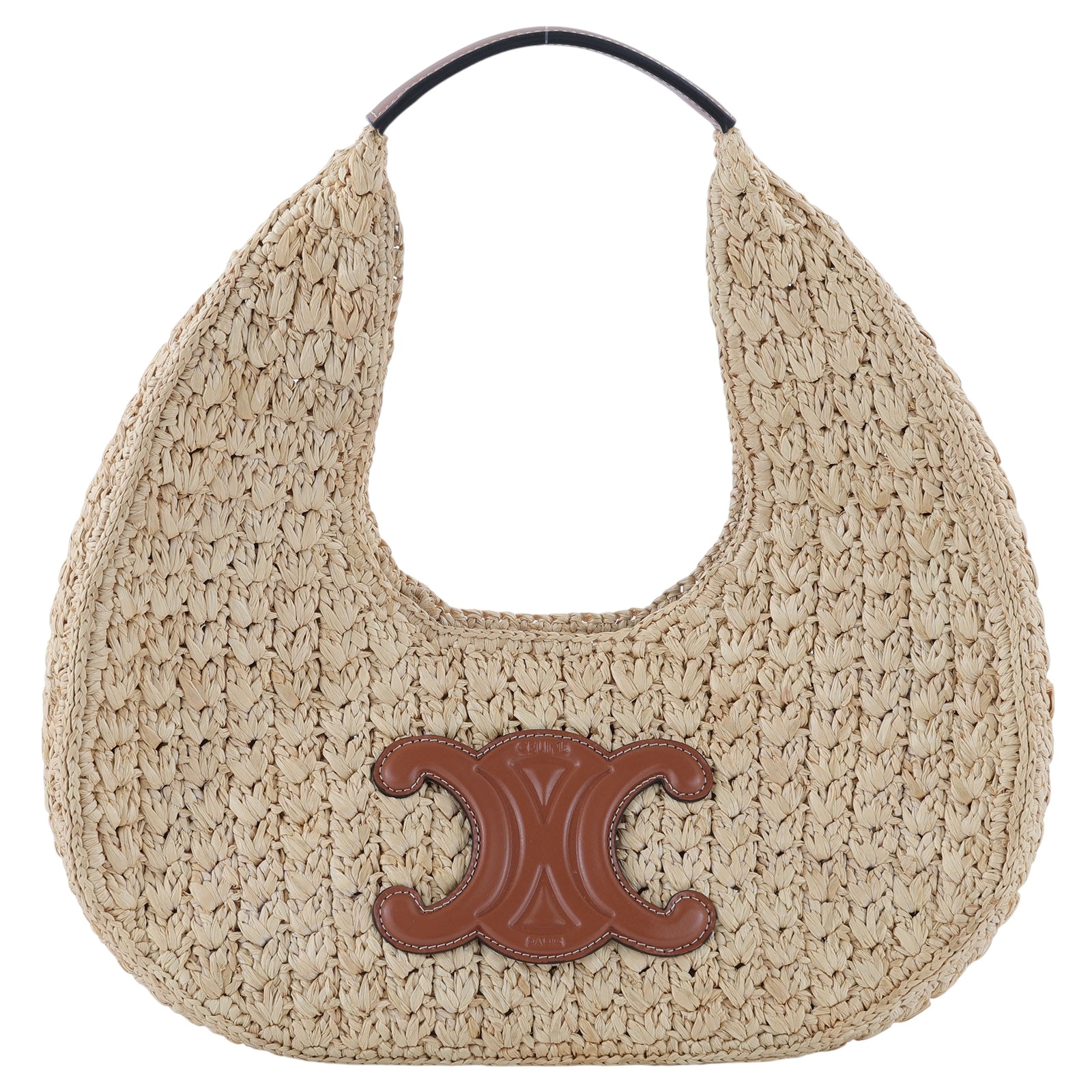 思琳 CELINE Hobo 經典提籃包 112772EYR 凱旋門草編HOBO包 防塵袋