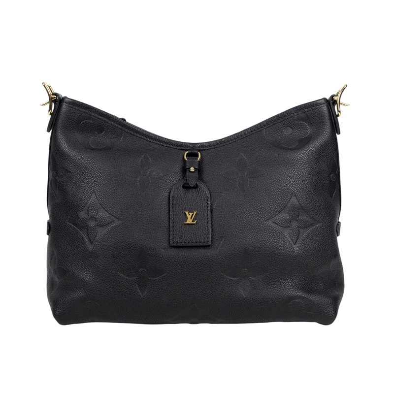 路易威登 LOUIS VUITTON CarryAll PM  黑色 牛皮 肩背包 M46288 晶片款 黑牛皮壓紋CARRYAll PM 防塵袋