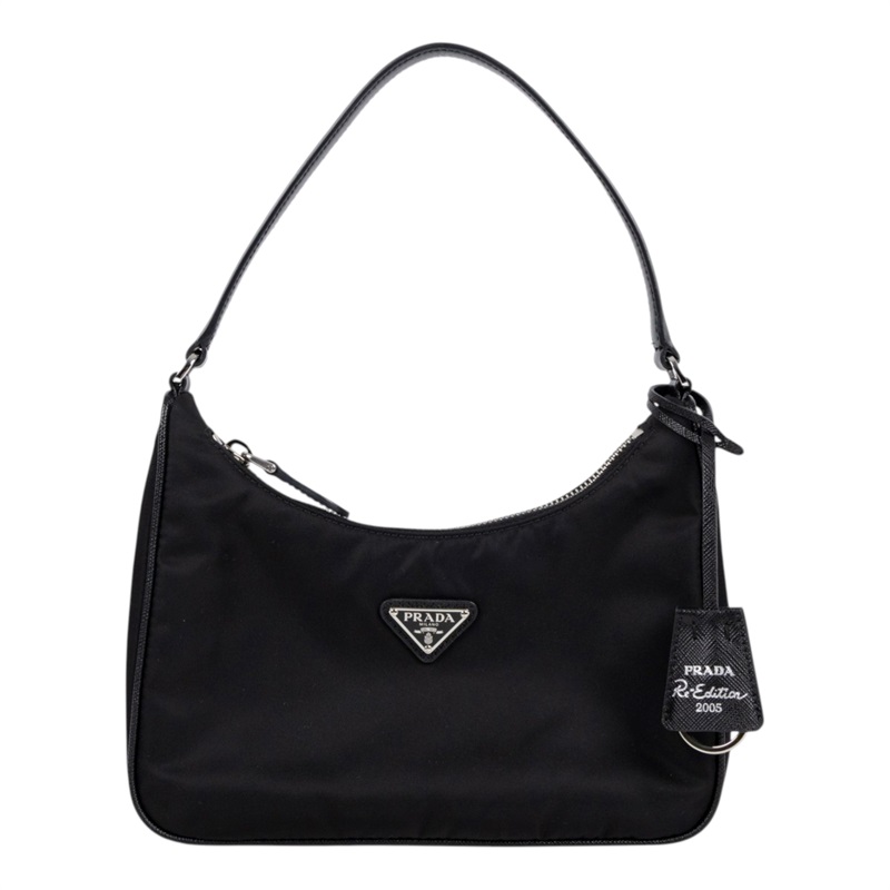 普拉達 PRADA Prada Re-Edition 環保尼龍 迷你袋 1NE204_R064 黑尼龍HOBO腋下包 防塵袋/保證卡