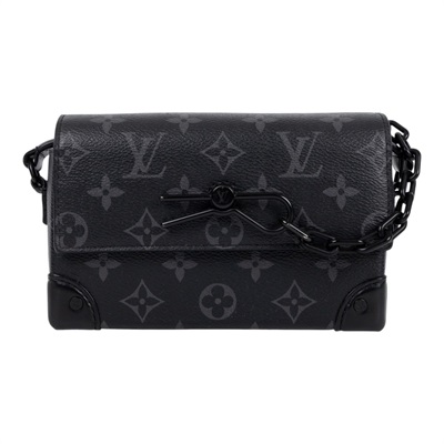 路易威登 LOUIS VUITTON Steamer 隨身錢包 肩背 M81783 晶片款 黑原花STEAMER隨身包 防塵袋