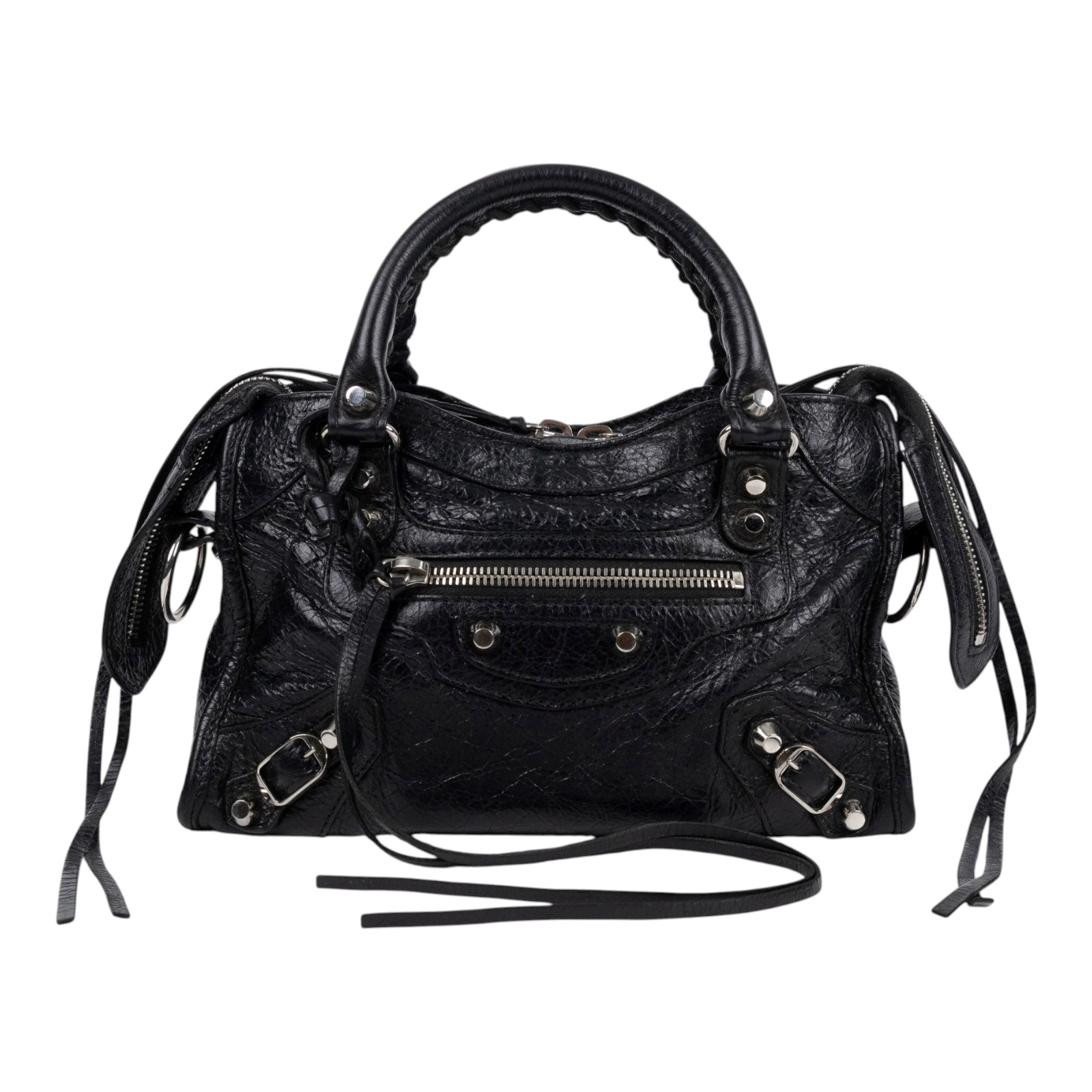 巴黎世家 BALENCIAGA Mini City 機車包 300295 黑CITY SMALL 背帶/鏡子