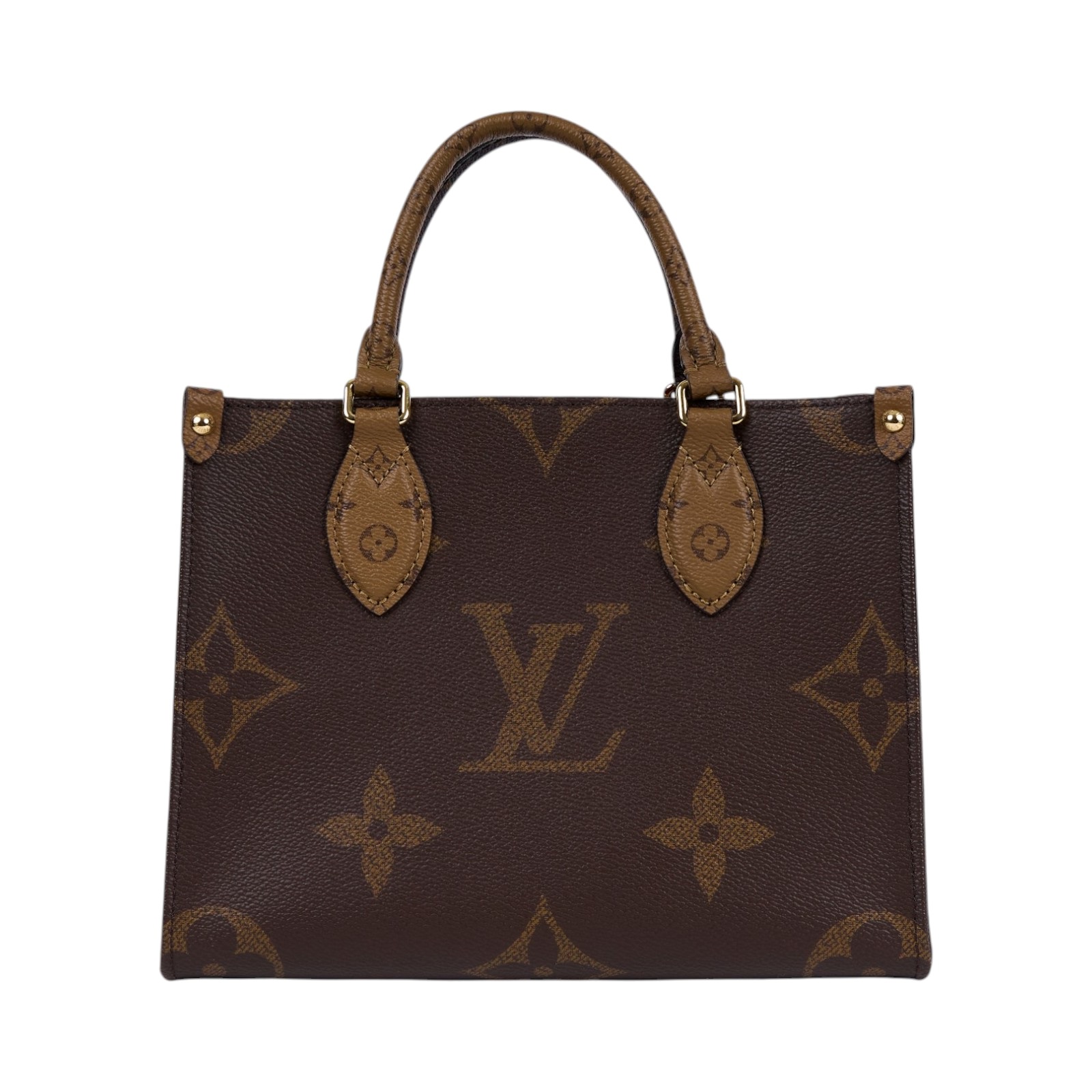 路易威登 LOUIS VUITTON OnTheGo PM 雙色帆布 手提 斜背包 M46373 晶片款 原花ON THE GO PM 防塵袋/背帶/零錢包
