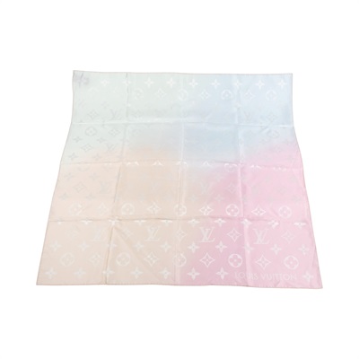 路易威登 LOUIS VUITTON Monogram 老花 絲巾 M79145 粉紫漸層絲巾 原廠盒子