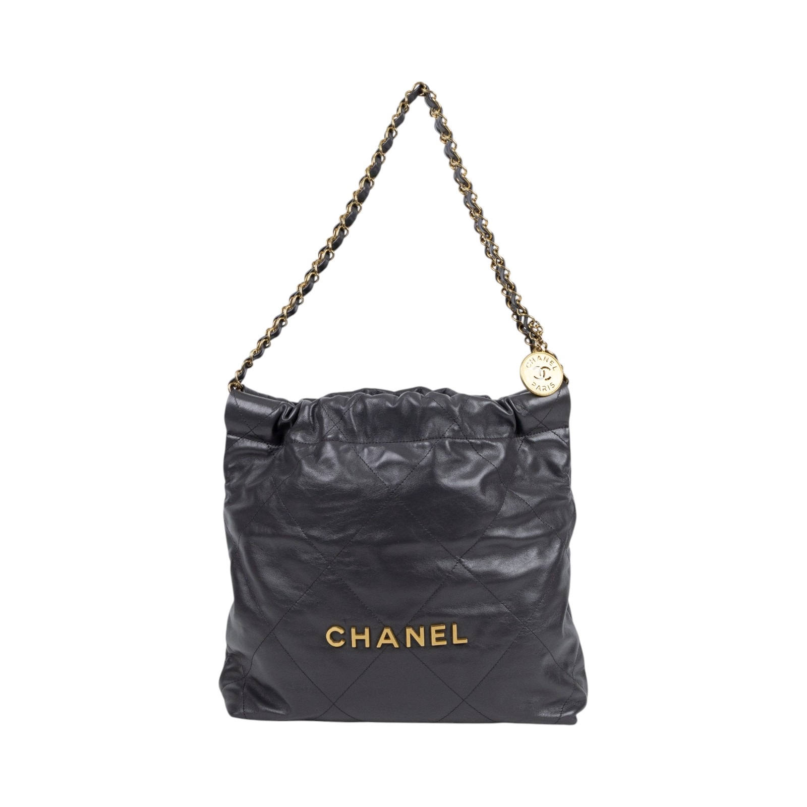 香奈兒 CHANEL 22 小型 流浪包 肩背包 AS3260 晶片款 灰金22包 小號 原廠盒子/防塵袋/內袋