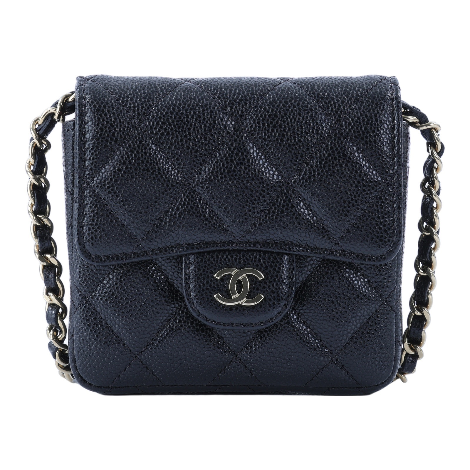 香奈兒 CHANEL CF 迷你 肩背包 斜背包 錢包 卡包 AP3259 B10583 晶片款 黑金荔枝鍊條小包 原廠盒子/防塵袋/購買證明