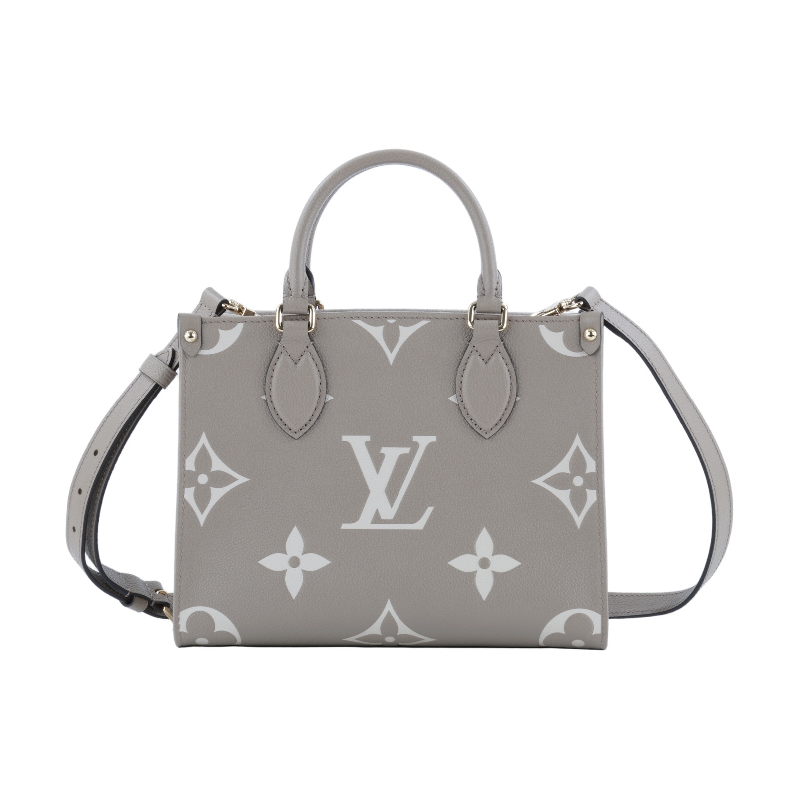 路易威登 LOUIS VUITTON OnTheGo PM 手提 肩背包 雙色 斑鳩米色 奶油色  M45779 晶片款  原廠盒子/防塵袋/背帶/購買證明