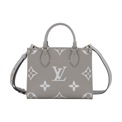 路易威登 LOUIS VUITTON OnTheGo PM 手提 肩背包 雙色 斑鳩米色 奶油色  M45779 晶片款  原廠盒子/防塵袋/背帶/購買證明