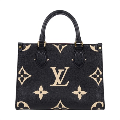 路易威登 LOUIS VUITTON OnTheGo PM 手提 肩背包 雙色 黑色 米白色  M45659 晶片款 黑米雙色ONTHEGO PM 防塵袋/背帶