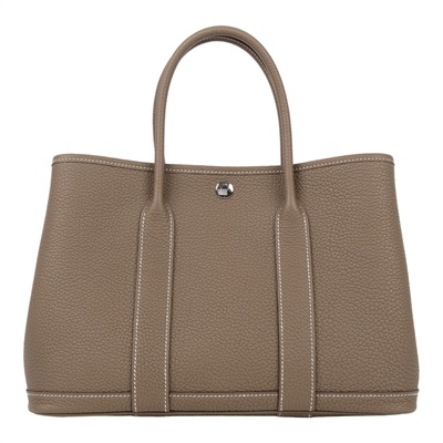 愛馬仕 Hermes Garden Party 花園派對包 30 大象灰 銀色五金 H051568CK18 /K SI 011 DB  原廠盒子/防塵袋/購買證明影本