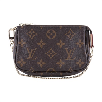 路易威登 LOUIS VUITTON Monogram塗層帆布 鏈帶 迷你小皮包 M58009 原花POUCH 原廠盒子/防塵袋/購買證明