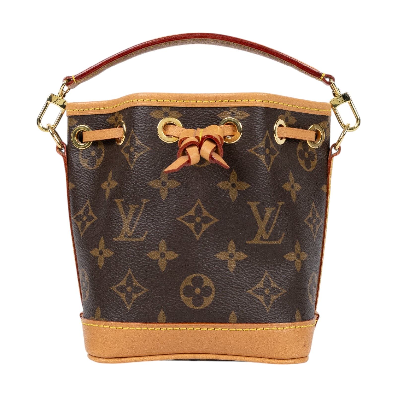 路易威登 LOUIS VUITTON Nano Noé 原花 束口水桶包 M81266 晶片款 原花 NANO NOE水桶包 原廠盒子/防塵袋/購買證明/背帶