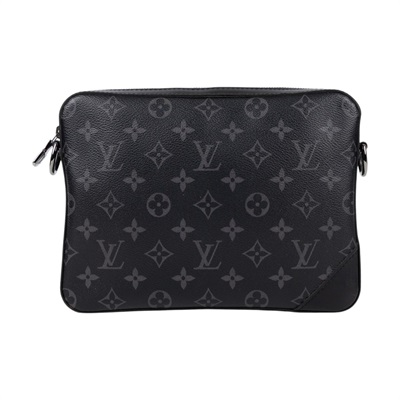 路易威登 LOUIS VUITTON Trio 郵差包 Eclipse帆布 黑色 灰色 M69443 晶片款  原廠盒子/防塵袋/購買證明/子包2/背帶