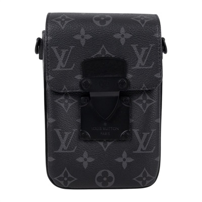 路易威登 LOUIS VUITTON S-Lock 直式隨身錢包 M82252 晶片款 黑S-Lock 鎖扣直式隨身錢包 原廠盒子/防塵袋/背帶