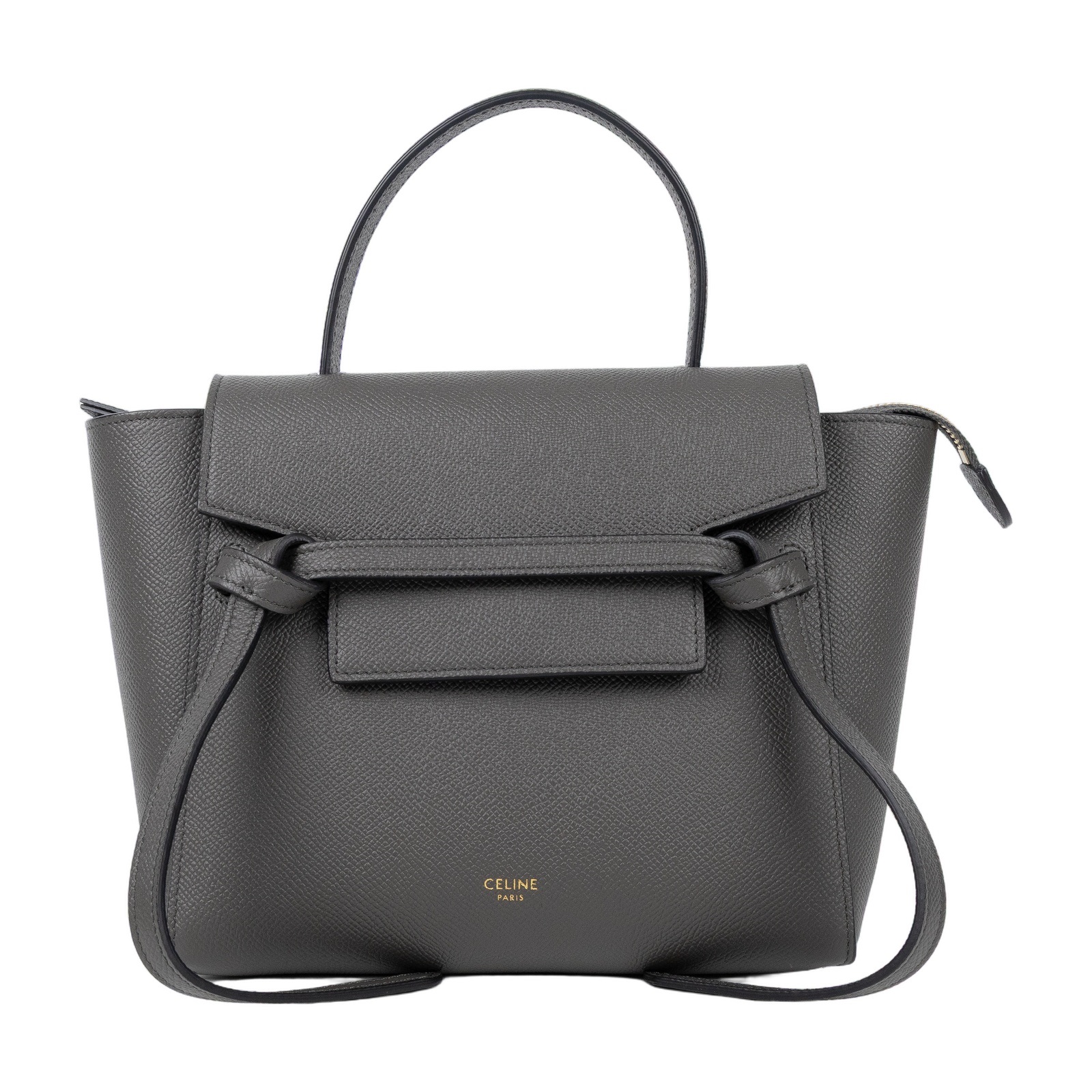 思琳 CELINE 珠地小牛皮 袖珍型 Belt 手袋 189003ZVA 鐵灰BELT BAG 鯰魚包 NANO 防塵袋/背帶/購買證明