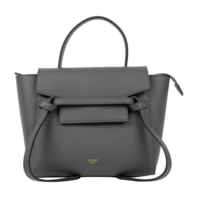 思琳 CELINE 珠地小牛皮 袖珍型 Belt 手袋 189003ZVA 鐵灰BELT BAG 鯰魚包 NANO 防塵袋/背帶/購買證明