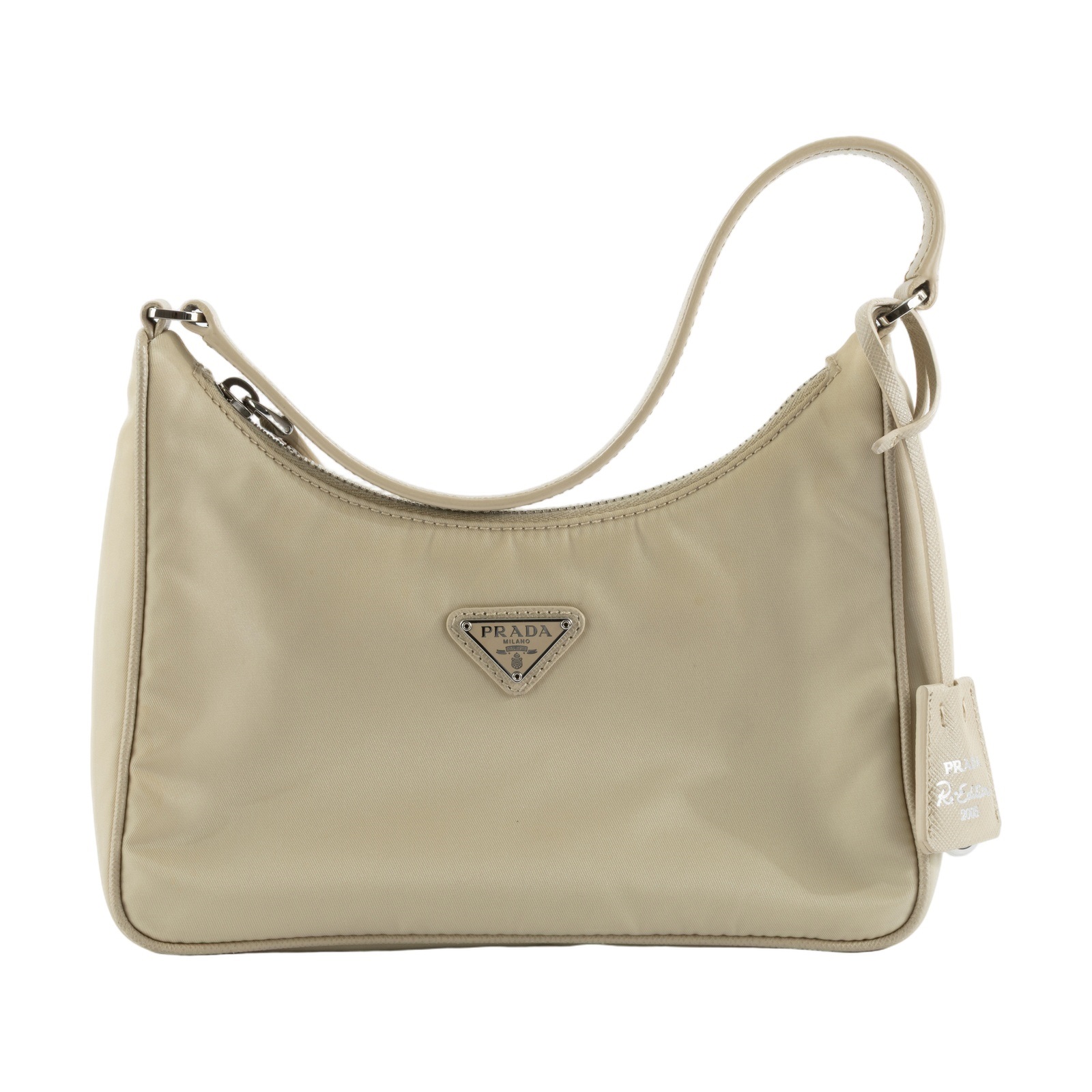 普拉達 PRADA Prada Re-Edition 環保尼龍 迷你袋 1NE204 奶茶RE-EDITION 2005腋下包 無附屬品