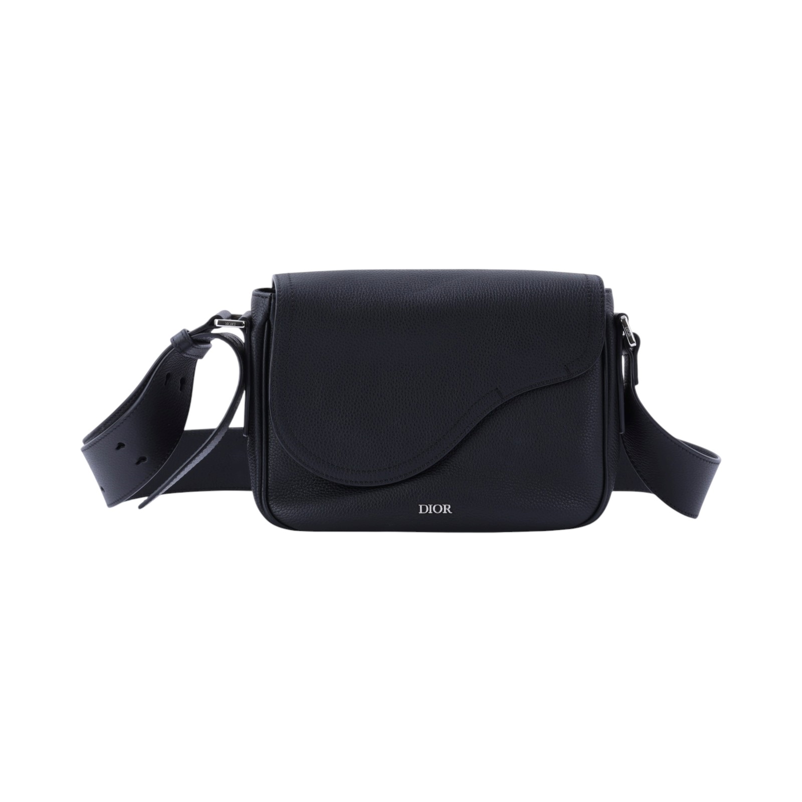 迪奧 CHRISTIAN DIOR Saddle 郵差包 1ADME130YMJ 黑牛皮SADDLE迷你郵差包 防塵袋