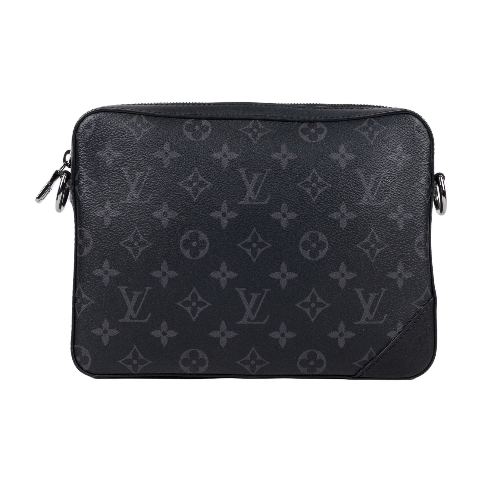 路易威登 LOUIS VUITTON Trio 郵差包 Eclipse帆布 黑色 灰色 M69443 晶片款  原廠盒子/防塵袋/背帶/子包2