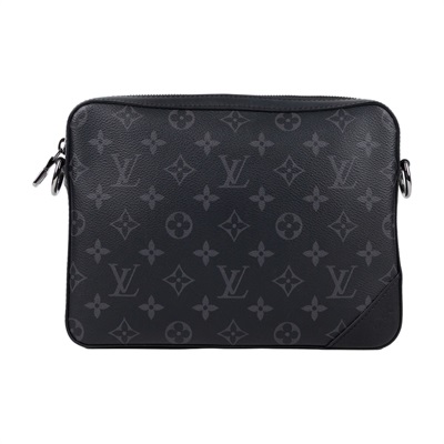 路易威登 LOUIS VUITTON Trio 郵差包 Eclipse帆布 黑色 灰色 M69443 晶片款  原廠盒子/防塵袋/背帶/子包2
