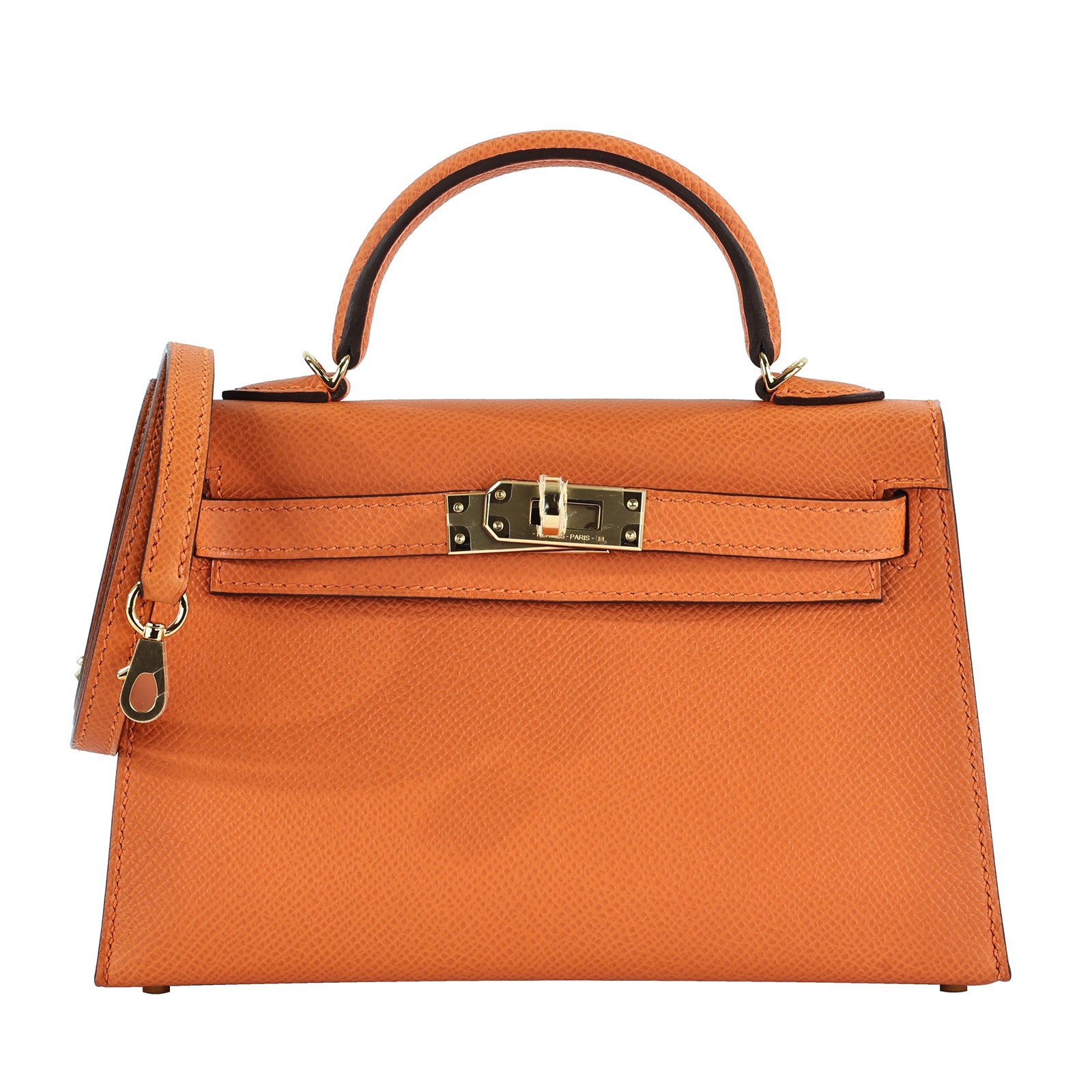 愛馬仕 Hermes Kelly Bag 凱莉包 mini KLM W FI 567 BM W刻 橘Mini Kelly II 原廠盒子/防塵袋2/背帶