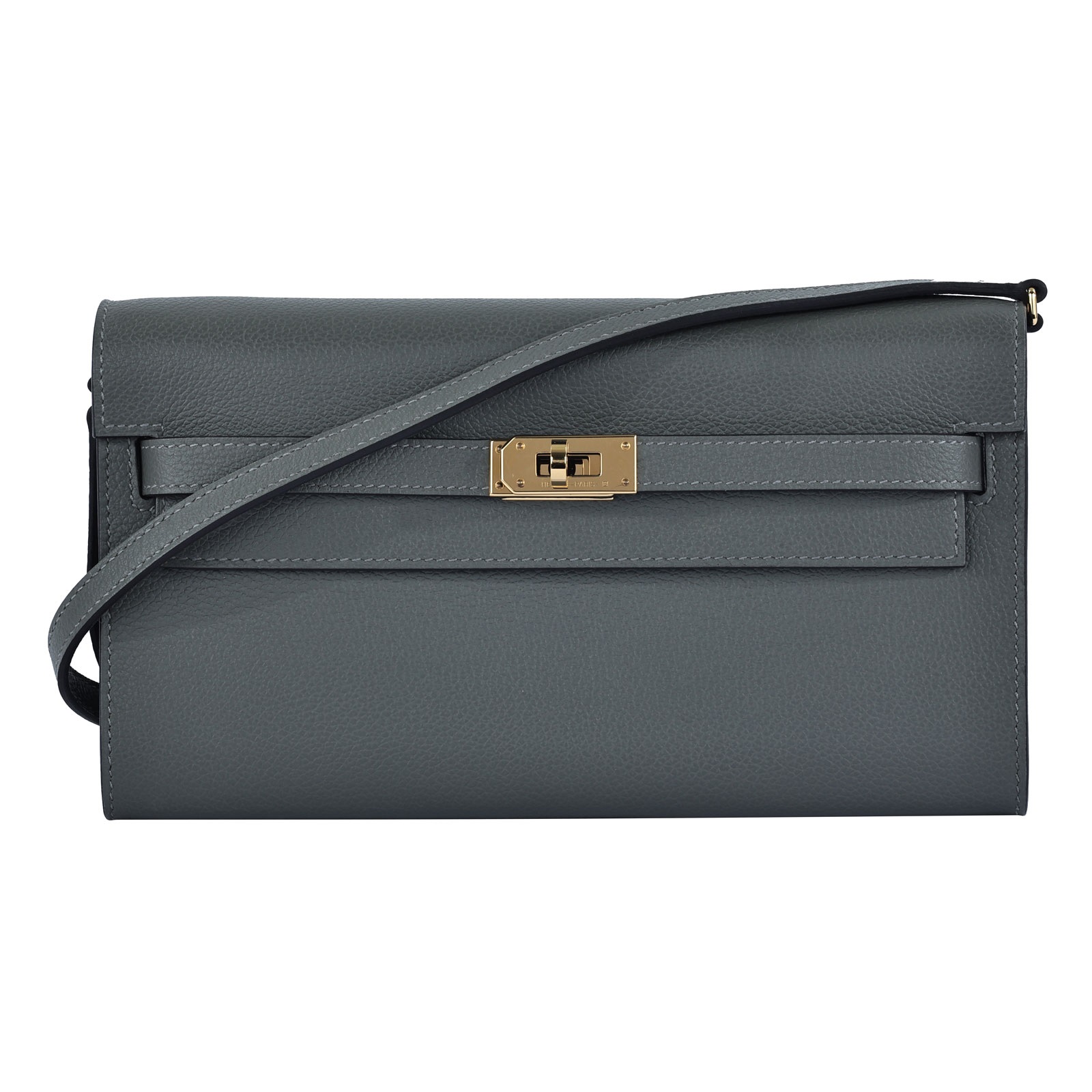 愛馬仕 Hermes Kelly to go 長夾肩背包 KLG B TI 010 BY B刻 積雨雲灰KELLY TO GO 原廠盒子/防塵袋/STARP