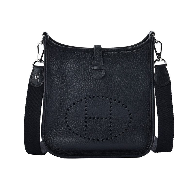 愛馬仕 Hermes Evelyne Bag 伊芙琳包 TPM EVTPM U BS 005 ZB U刻 黑銀EVELYNE 18 原廠盒子/防塵袋/背帶