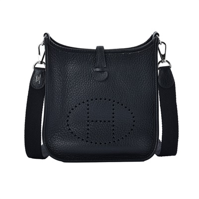 愛馬仕 Hermes Evelyne Bag 伊芙琳包 TPM EVTPM U BS 005 ZB U刻 黑銀EVELYNE 18 原廠盒子/防塵袋/背帶
