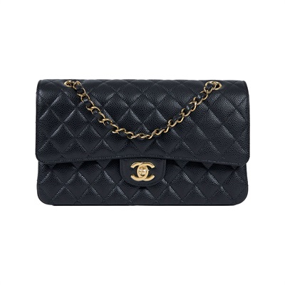 香奈兒 CHANEL CF 經典 口蓋包 A01112 晶片款 黑金荔枝牛CF25 原廠盒子/防塵袋/購買證明