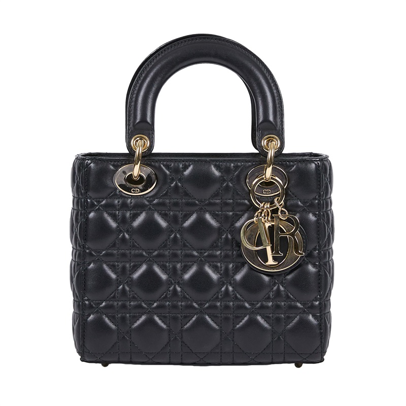 迪奧 CHRISTIAN DIOR Lady Dior My ABCDior 小型 肩背 手提包  黑金LADY DIOR 4X5 無附屬品