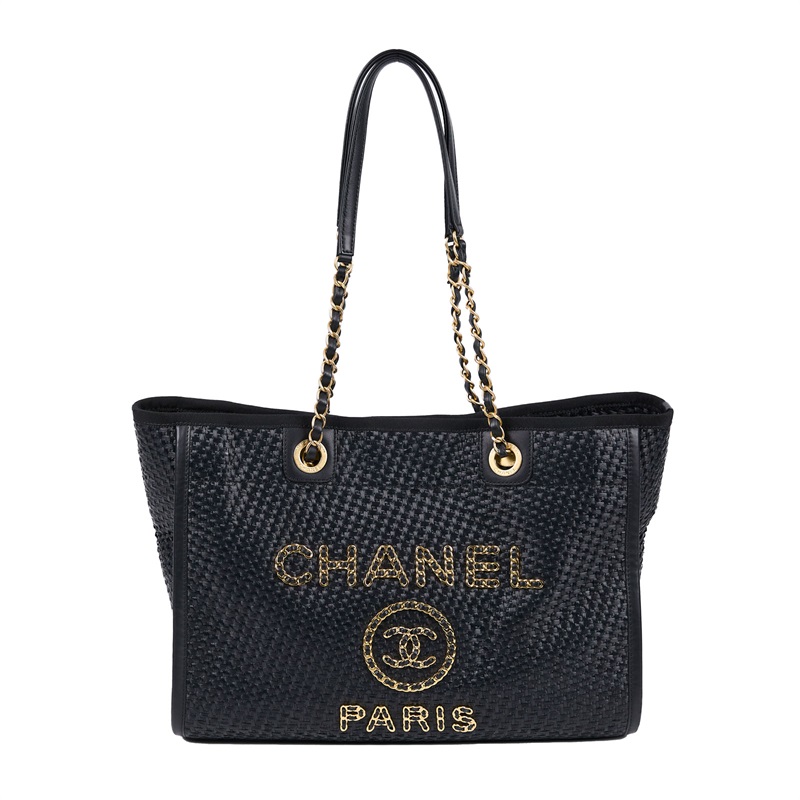 香奈兒 CHANEL 海灘包  30開黑金沙灘包 中號 原廠盒子/防塵袋/保證卡