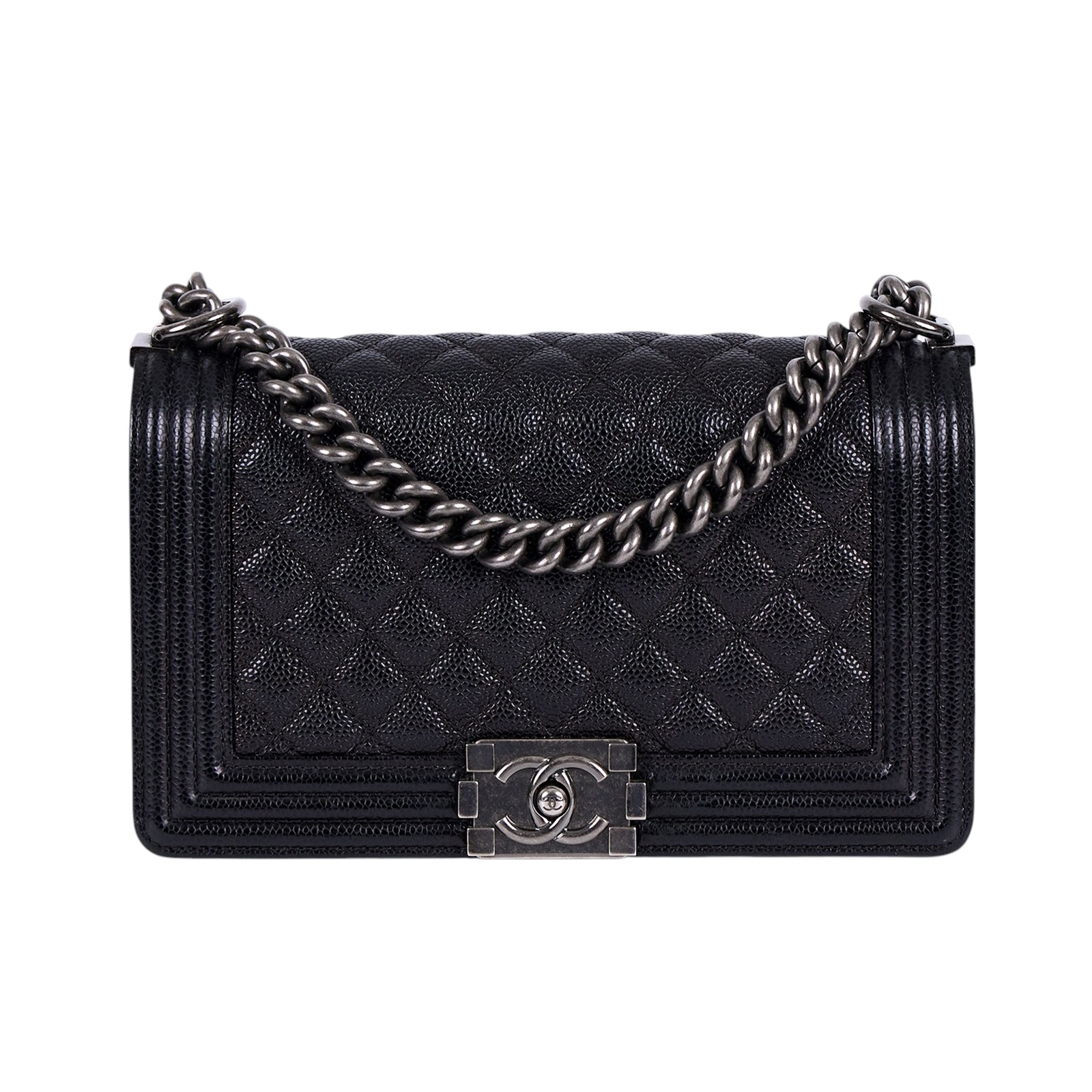 香奈兒 CHANEL Boy 25 口蓋包 A67086 19開 黑銀荔枝牛BOY25 原廠盒子/防塵袋/保證卡