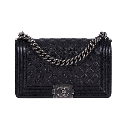 香奈兒 CHANEL Boy 25 口蓋包 A67086 19開 黑銀荔枝牛BOY25 原廠盒子/防塵袋/保證卡