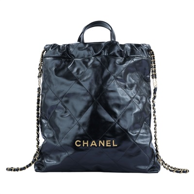 香奈兒 CHANEL 22 手提 後背包  晶片款 黑金羊22後背包 原廠盒子/防塵袋/購買證明影本/發票
