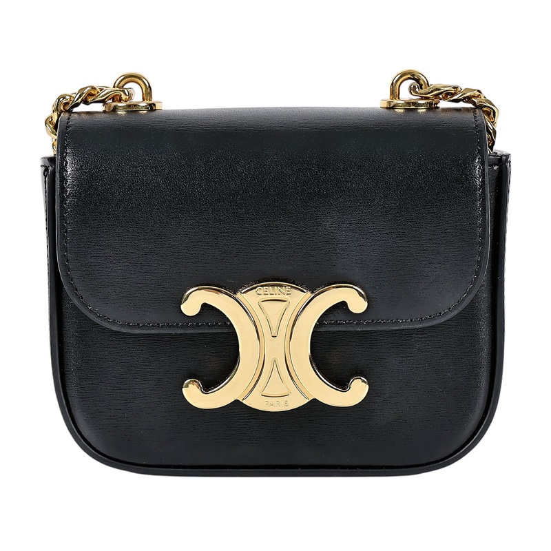 思琳 CELINE CLaude 迷你 飾鍊 手袋 10L843DPV 黑金MINI TRIOMPHE包 無附屬品