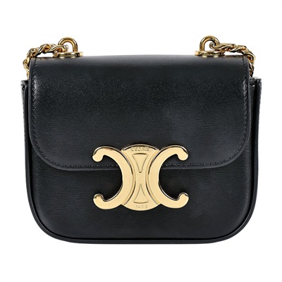 思琳 CELINE CLaude 迷你 飾鍊 手袋 10L843DPV 黑金MINI TRIOMPHE包 無附屬品