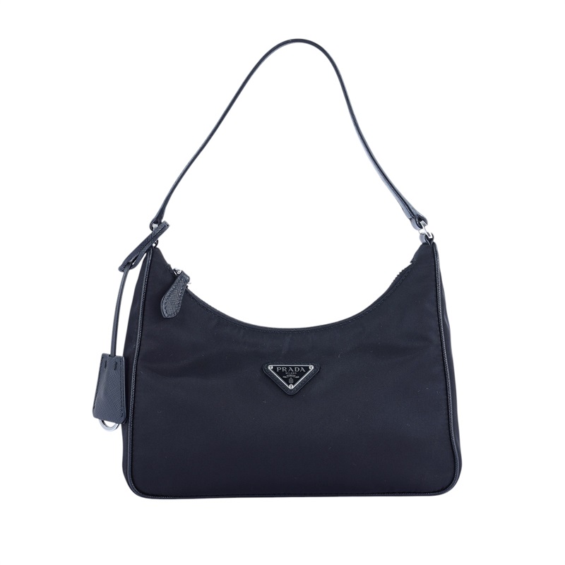 普拉達 PRADA Prada Re-Edition 環保尼龍 迷你袋 1NE204 黑尼龍MINI HOBO肩背包 防塵袋/購買證明影本