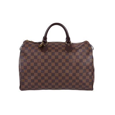 路易威登 LOUIS VUITTON Speedy 35 棕棋盤 手提波士頓包 N41523 棋盤SPEEDY35 防塵袋/鎖頭