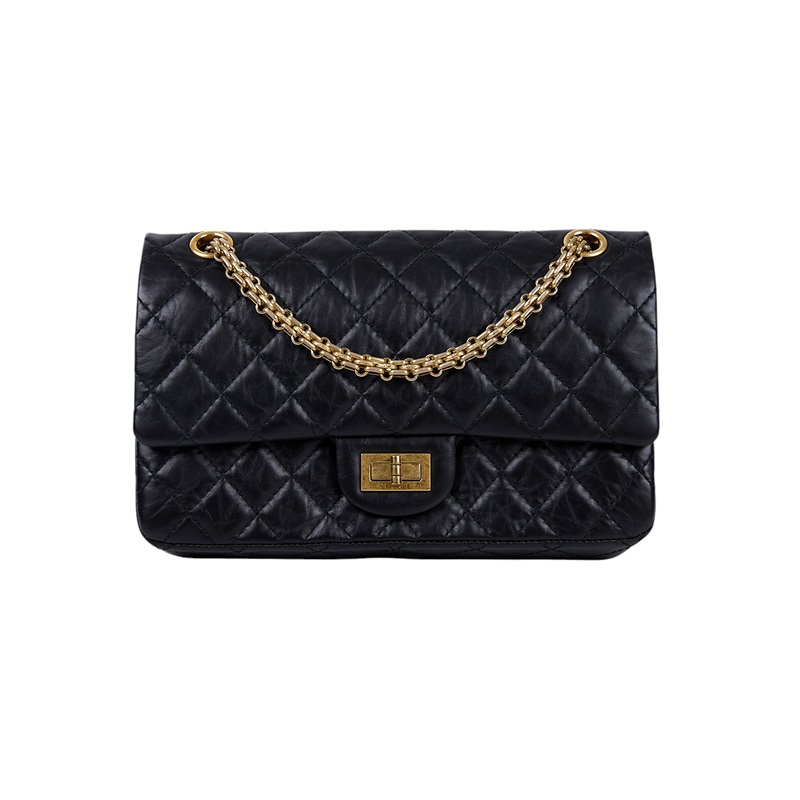 香奈兒 CHANEL 2.55 口蓋包 中型 A37586 13開 黑羊金釦2.55掀蓋包24CM 原廠盒子/防塵袋/保證卡/購買證明/發票