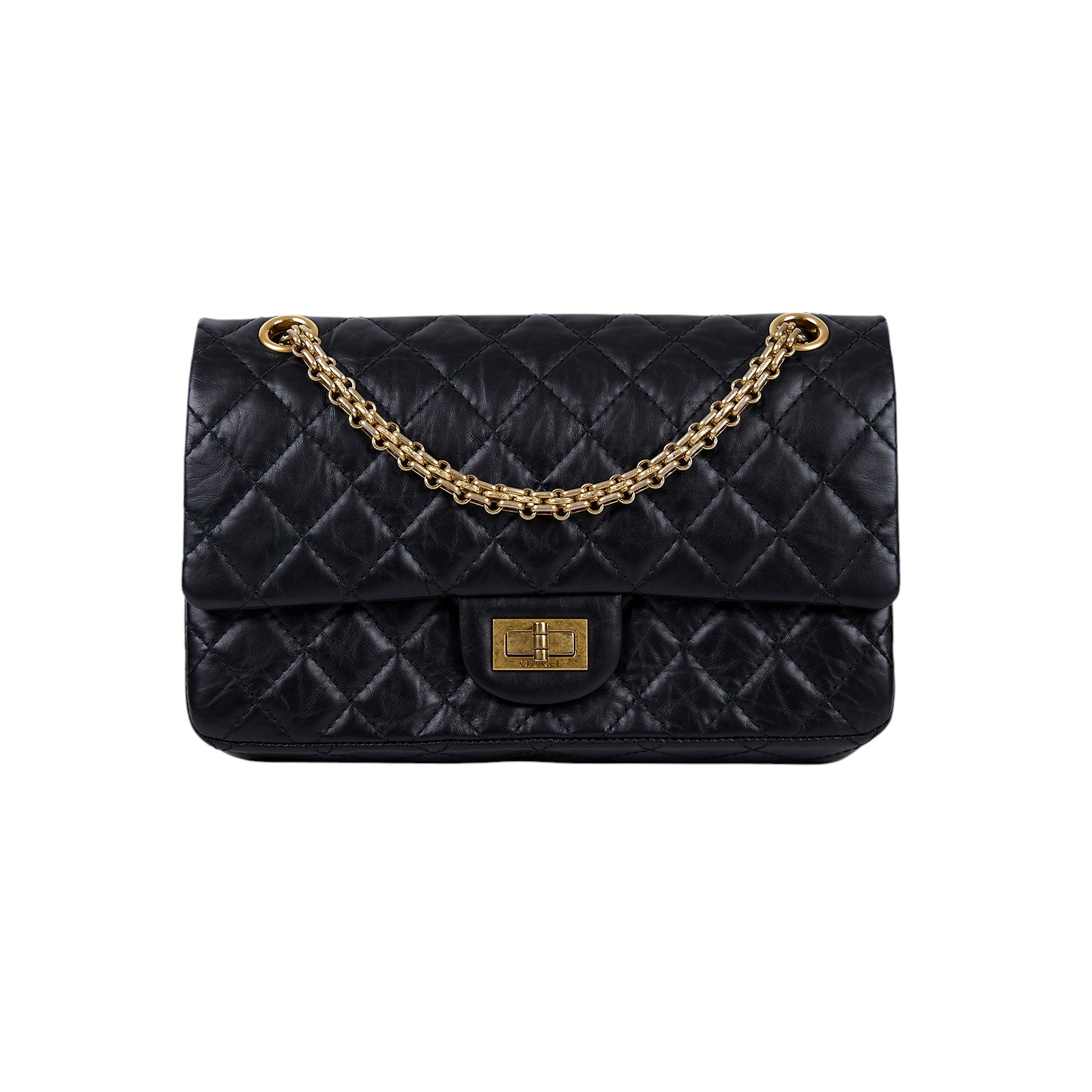 香奈兒 CHANEL 2.55 口蓋包 中型 A37586 13開 黑羊金釦2.55掀蓋包24CM 原廠盒子/防塵袋/保證卡/購買證明/發票