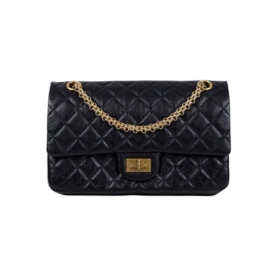 香奈兒 CHANEL 2.55 口蓋包 中型 A37586 13開 黑羊金釦2.55掀蓋包24CM 原廠盒子/防塵袋/保證卡/購買證明/發票